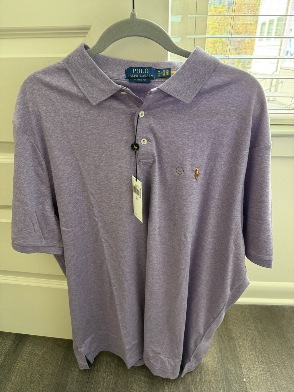 Ralph Lauren Lavender Polo Shirt with Embroidered Pony